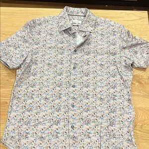 Bugatchi Floral Patterned Men's Short Sleeve Button Down